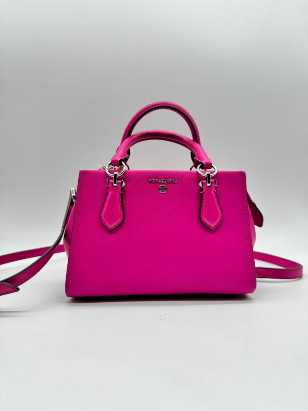 MICHAEL KORS Marilyn leather small satchel crossbody bag in Pink